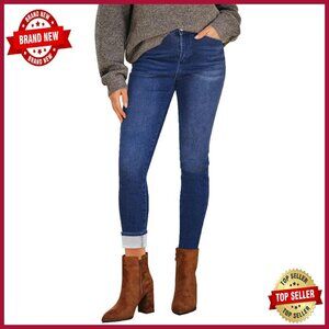 Fleece Lined High Waisted Skinny Jeans Winter Thermal Stretchy Denim